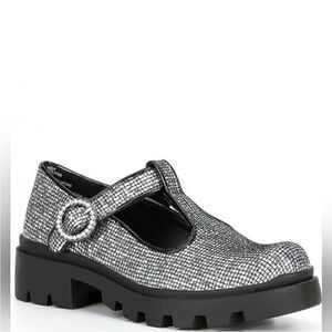 Steve Madden Girls Glitter‎ Sparkle Disco Suzey Mary Jane Lug Sole Shoes Youth 3